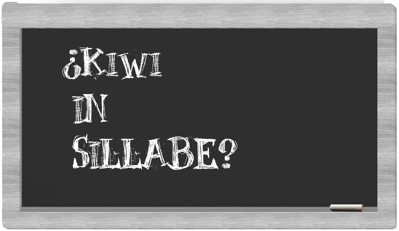 ¿kiwi en sílabas?