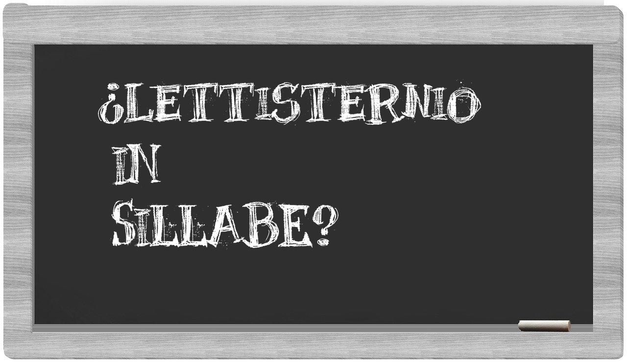 ¿lettisternio en sílabas?