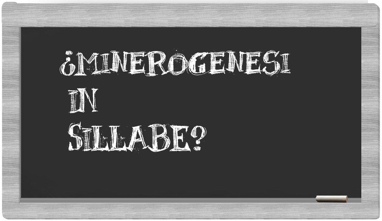¿minerogenesi en sílabas?