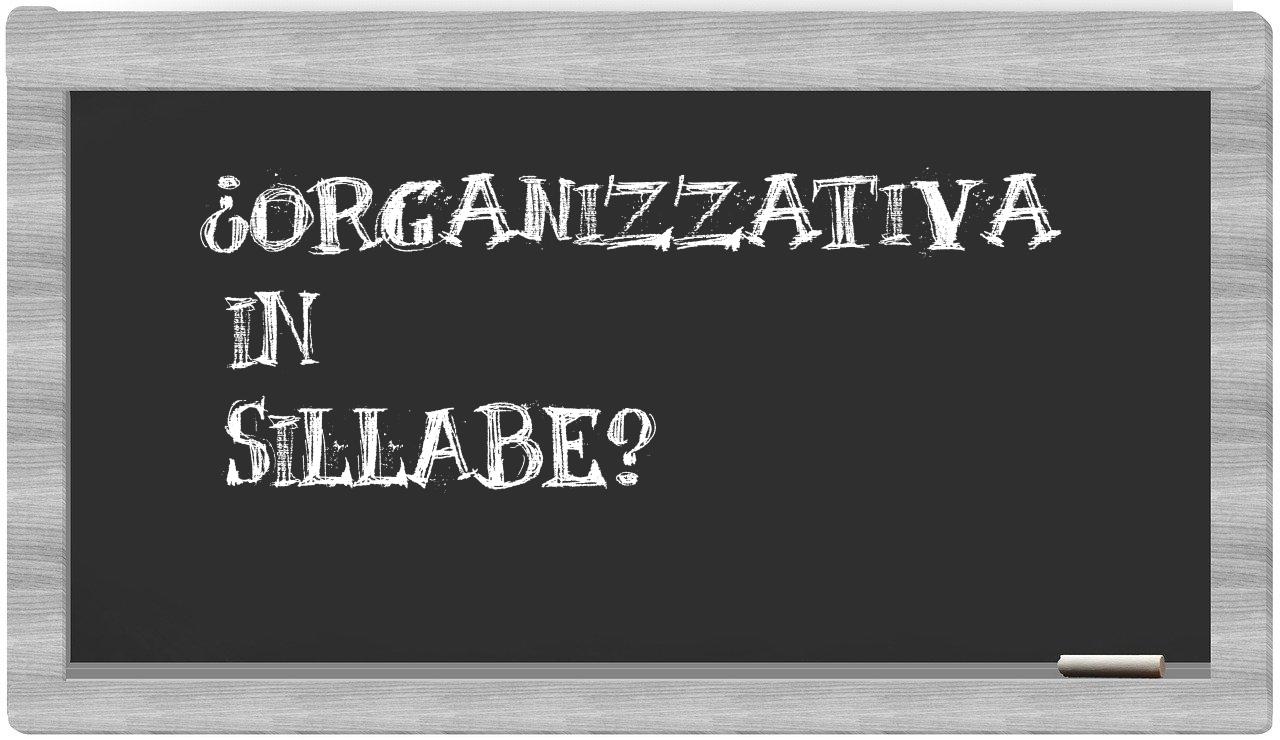 ¿organizzativa en sílabas?