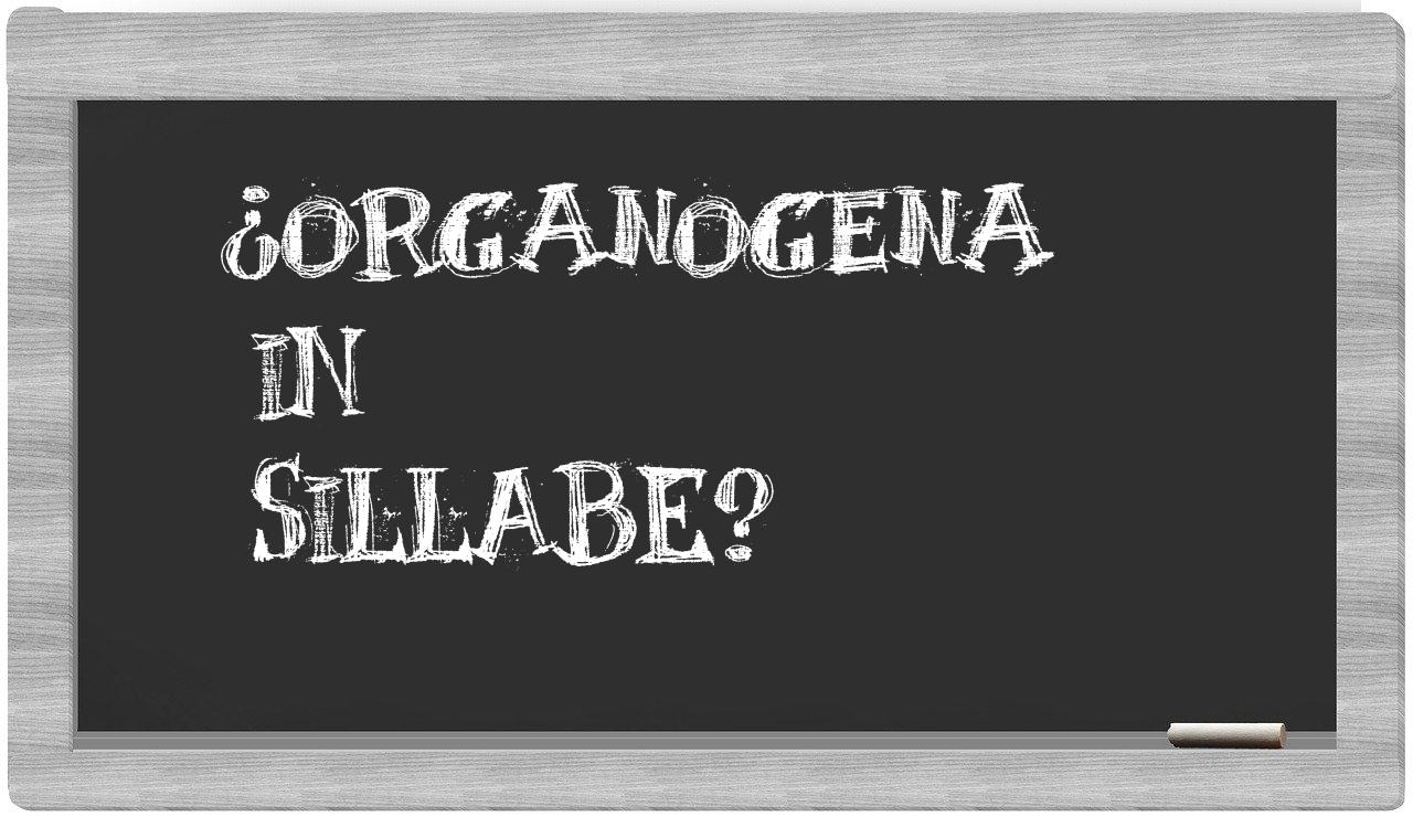 ¿organogena en sílabas?