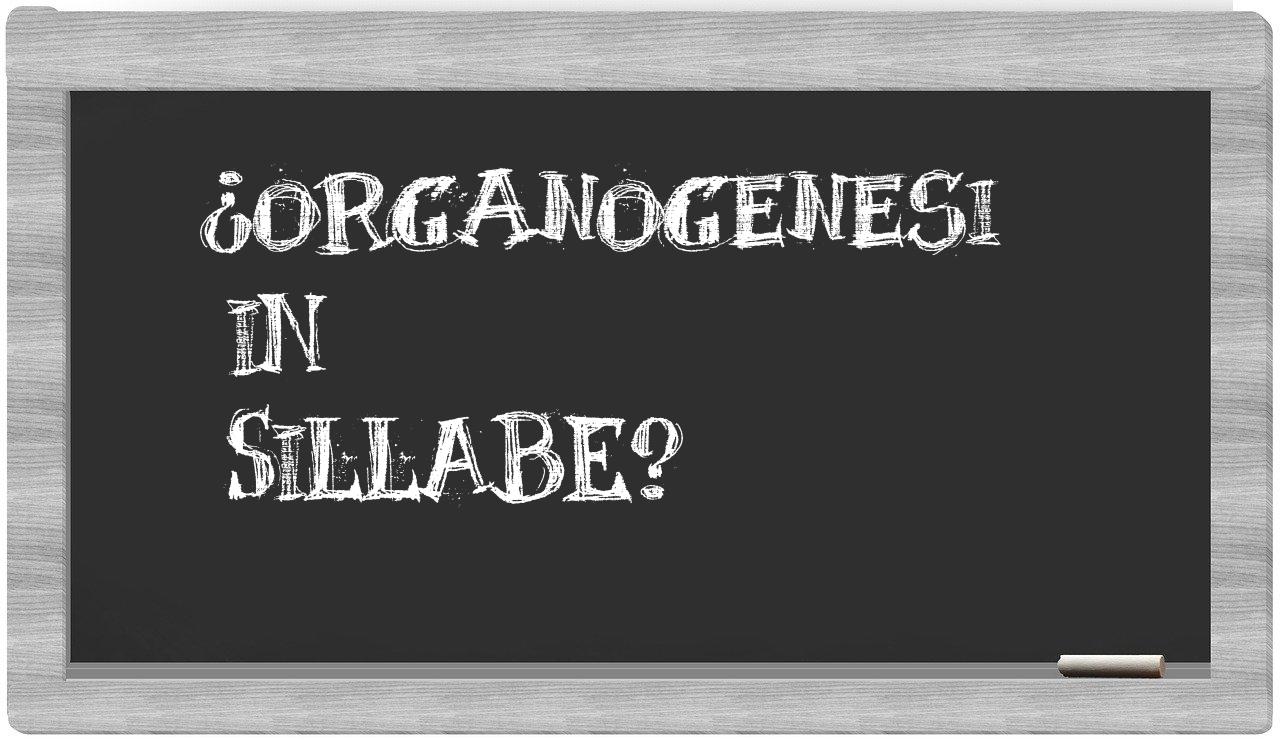 ¿organogenesi en sílabas?
