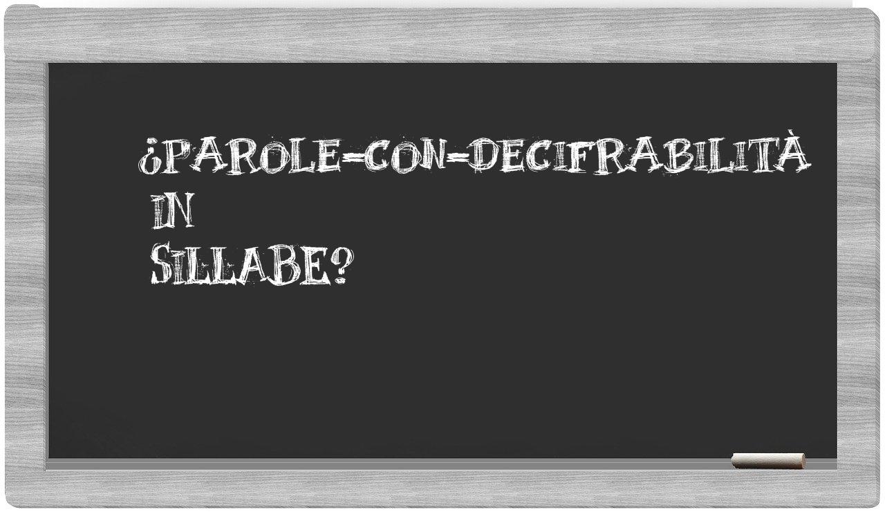 ¿parole-con-decifrabilità en sílabas?