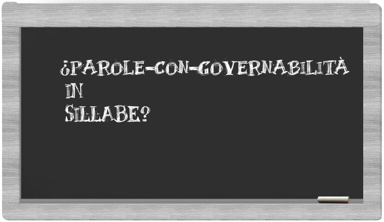 ¿parole-con-governabilità en sílabas?