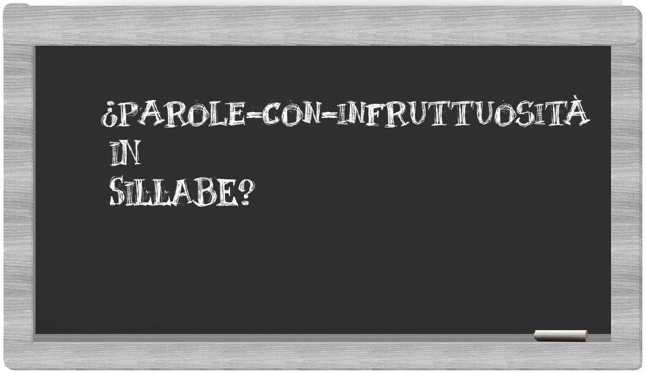 ¿parole-con-infruttuosità en sílabas?