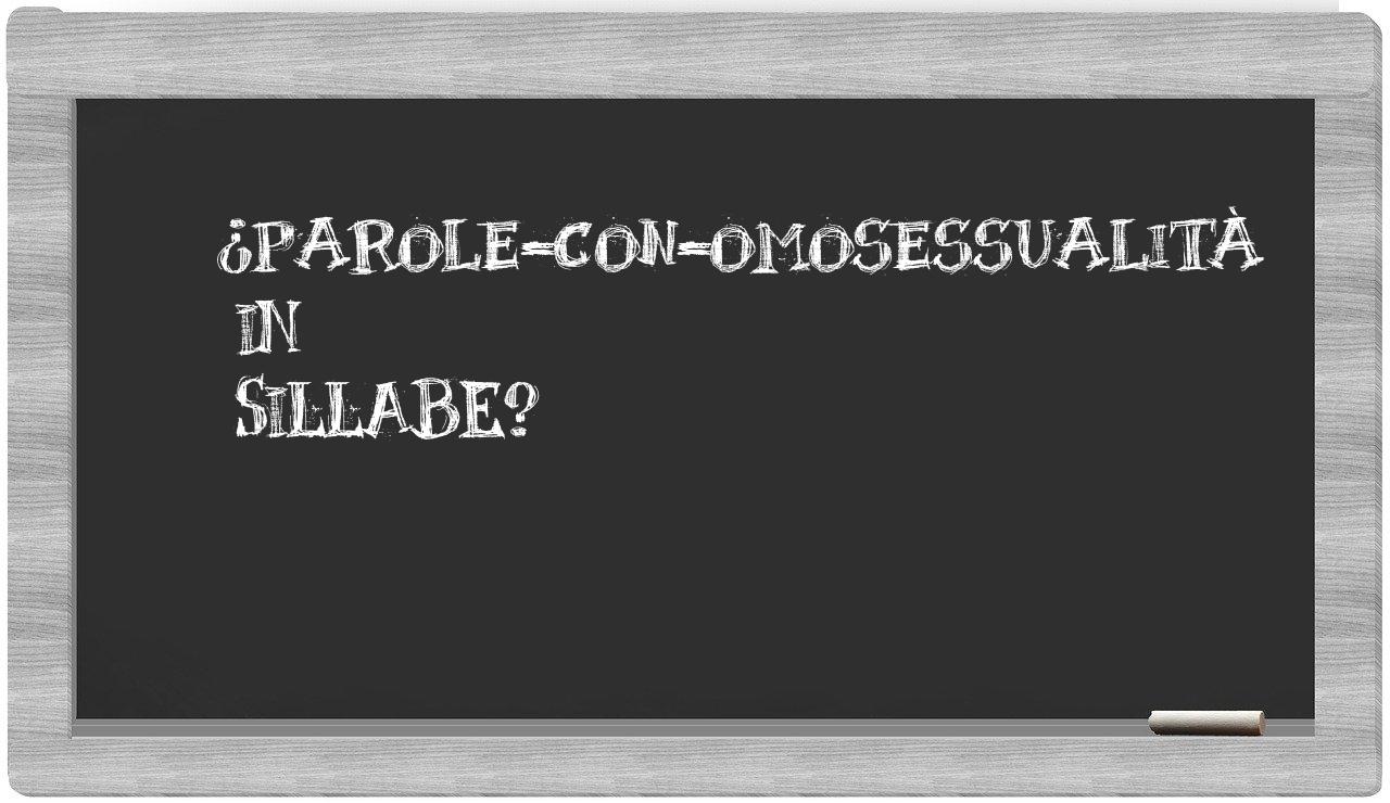 ¿parole-con-omosessualità en sílabas?