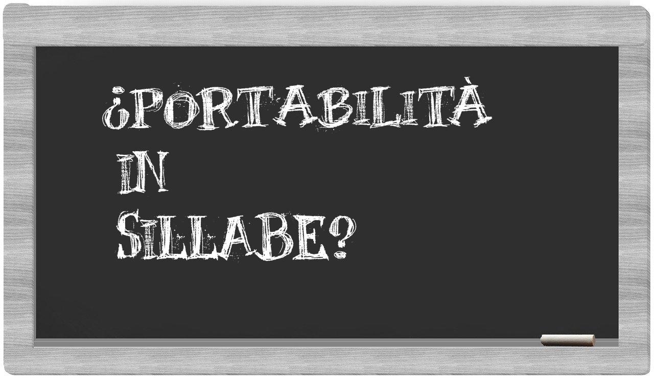 ¿portabilità en sílabas?