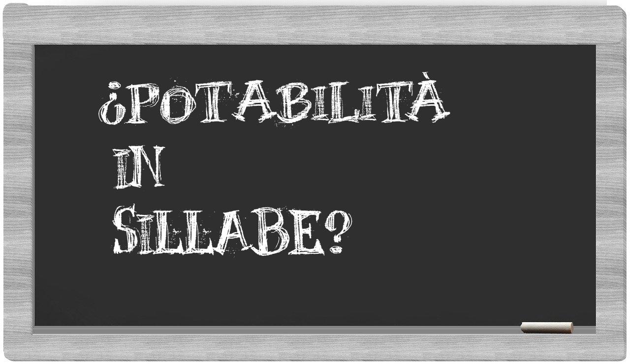 ¿potabilità en sílabas?